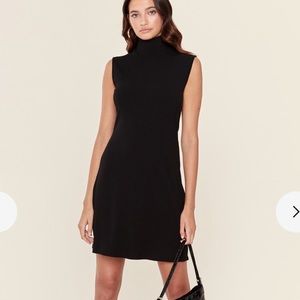 Black mock neck cotton dress